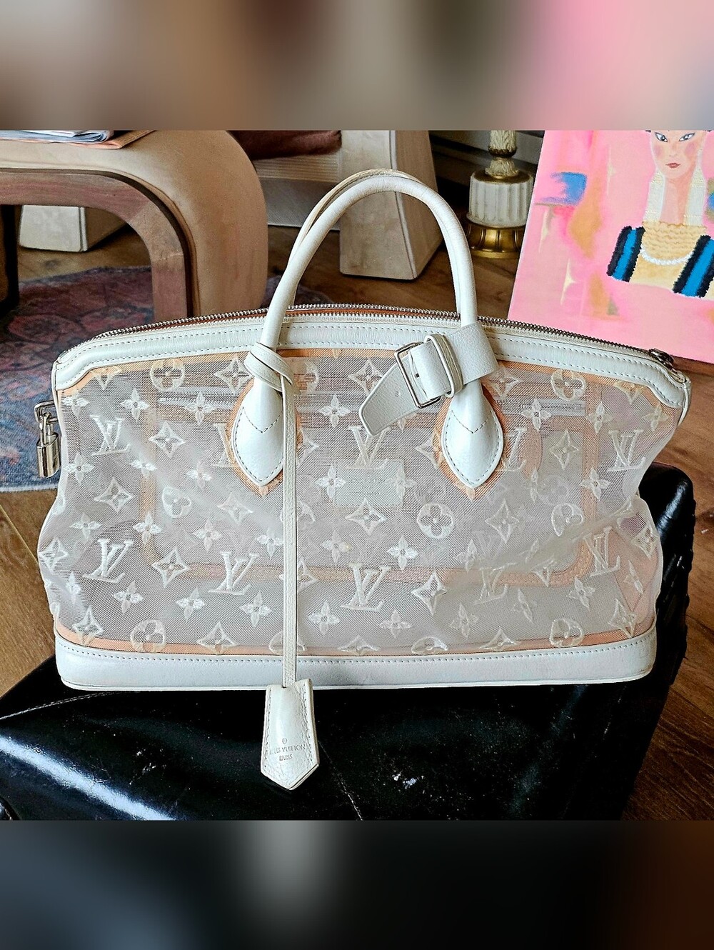Louis Vuitton Boston Bandoulier See-through Mesh Top Handle Tote